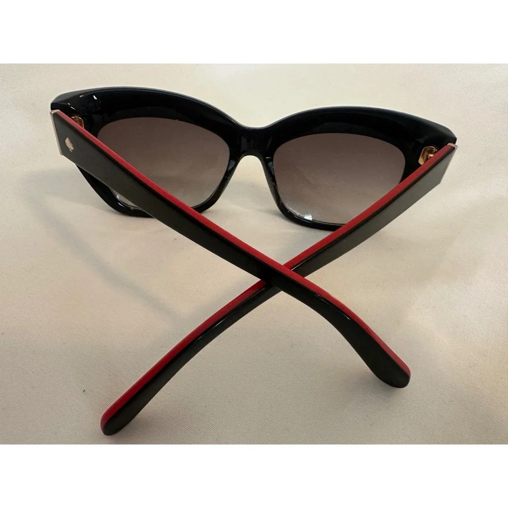 Kate Spade Crimson/S Black Red Cat Eye Sunglasses 807 F8 50-16-135‎